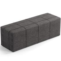 Puff Decorativo Living 140 Cm Roma W01 Linho Cinza Escuro - Lyam Puff Decorativo Living 140 Cm Roma W01 Linho Cinza Escuro - Lyam