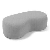 Puff Decorativo Living Aisha Orgânico 02 Lugares Bouclê Cinza Claro - Desk Design