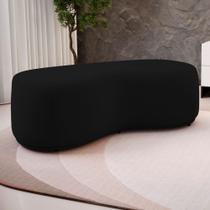 Puff Decorativo Living Aisha Orgânico 02 Lugares Veludo Preto - Desk Design Puff Decorativo Living Aisha Orgânico 02 Lugares Veludo Preto - Desk Design
