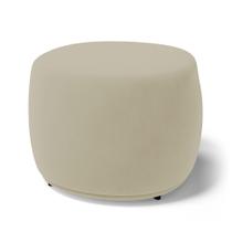 Puff Decorativo Living Aisha Orgânico Veludo Bege - Desk Design