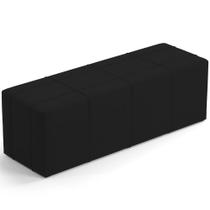 Puff Decorativo Living Sala de Estar 160 cm Roma W01 Suede Preto - Lyam Puff Decorativo Living Sala de Estar 160 cm Roma W01 Suede Preto - Lyam
