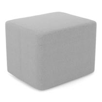 Puff Decorativo Living Yumi Retangular 60cm Bouclê Cinza Claro - Abmaza