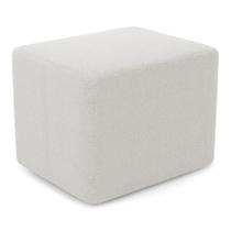 Puff Decorativo Living Yumi Retangular 60cm Bouclê Off White - Desk Design