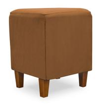 Puff decorativo liz quadrado pés de madeira