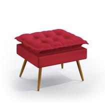 Puff Decorativo Lunar Para Sala de Estar Sued Vermelho Aradecor