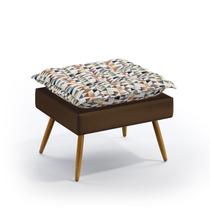 Puff Decorativo Lunar Sued Estampado Laranja e Marrom Aradecor Puff Decorativo Lunar Sued Estampado Laranja e Marrom Aradecor