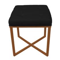 Puff Decorativo Luxo Londres Base Bronze - Nanda decor
