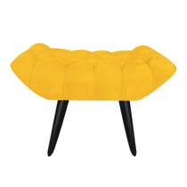 Puff Decorativo Madrid Suede Amarelo pés Palito