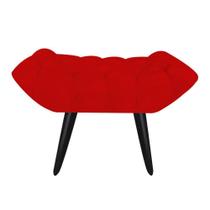 Puff Decorativo Madrid Suede Vermelho pés Palito