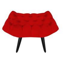 Puff Decorativo Madrid Suede Vermelho pés Palito