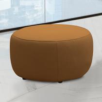 Puff Decorativo Mariele Sala de Estar Pés em Madeira Couro Caramelo G88 - Gran Belo Puff Decorativo Mariele Sala de Estar Pés em Madeira Couro Caramelo G88 - Gran Belo