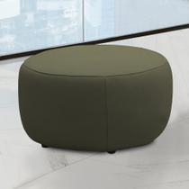Puff Decorativo Mariele Sala de Estar Pés em Madeira Couro Fendi G88 - Gran Belo Puff Decorativo Mariele Sala de Estar Pés em Madeira Couro Fendi G88 - Gran Belo