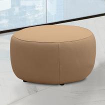 Puff Decorativo Mariele Sala de Estar Pés em Madeira Couro Nude G88 - Gran Belo Puff Decorativo Mariele Sala de Estar Pés em Madeira Couro Nude G88 - Gran Belo