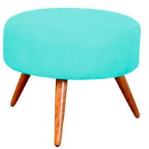 Puff Decorativo Nina Suede Azul Turquesa - Casa & Estofados