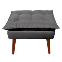 Puff Decorativo Opala Cinza Escuro Pés Palito