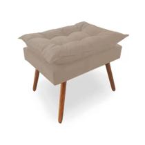 Puff Decorativo Opala Suede Bege - Romer