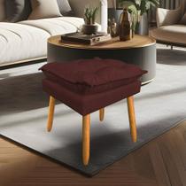 Puff Decorativo Opala Suede Marsala Pés Palito Dal Poz Estofados Puff Decorativo Opala Suede Marsala Pés Palito Dal Poz Estofados