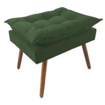 Puff Decorativo Opalla Pés Palito Suede Verde - DS Estofados