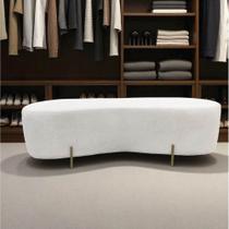 Puff Decorativo Orgânico Alana Bouclé Marfim Puff Decorativo Orgânico Alana Bouclé Marfim