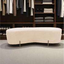 Puff Decorativo Orgânico Alana Couro Bege Puff Decorativo Orgânico Alana Couro Bege