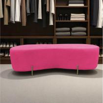 Puff Decorativo Orgânico Alana Couro Rosa Pink
