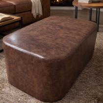 Puff Decorativo Orgânico Doris 87cm Living Luxo Retangular Bouclê Decorativo Quarto, Sala, Escritório e Decoração