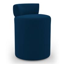 Puff Decorativo Orgânico Living Aegon Minimalista Veludo Azul Marinho - Desk Design