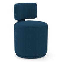 Puff Decorativo Orgânico Living Melis Minimalista Bouclê Azul Marinho - Desk Design Puff Decorativo Orgânico Living Melis Minimalista Bouclê Azul Marinho - Desk Design