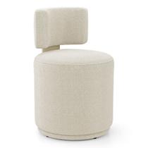 Puff Decorativo Orgânico Living Melis Minimalista Bouclê Bege - Desk Design