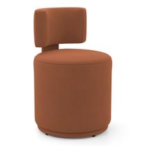 Puff Decorativo Orgânico Living Melis Minimalista Veludo Terracota - Desk Design Puff Decorativo Orgânico Living Melis Minimalista Veludo Terracota - Desk Design