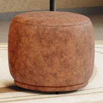 Puff Decorativo Orgânico Living Molly Redondo material sintético Caramelo - Desk Design Puff Decorativo Orgânico Living Molly Redondo material sintético Caramelo - Desk Design