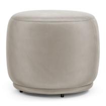 Puff Decorativo Orgânico Living Molly Redondo Veludo Bege - Desk Design Puff Decorativo Orgânico Living Molly Redondo Veludo Bege - Desk Design