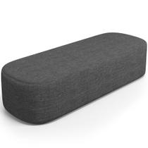 Puff Decorativo Orgânico Para Living Quarto 140cm Doha W01 Linho Cinza Escuro - Lyam Decor