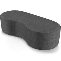 Puff Decorativo Orgânico para Living Quarto 140cm Orbit W01 Linho Cinza Escuro - Lyam Decor