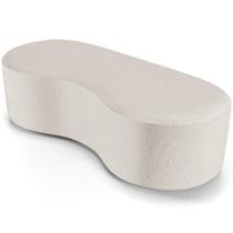 Puff Decorativo Orgânico Para Living Quarto 140cm Orbit W01 Linho Cru - Lyam Decor