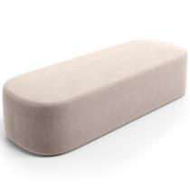 Puff Decorativo Orgânico Para Living Quarto 160cm Doha W01 Suede Bege - Lyam Decor