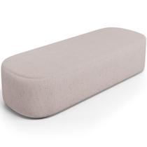 Puff Decorativo Orgânico Para Living Quarto 195cm Doha W01 Linho Bege - Lyam Decor