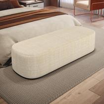 Puff Decorativo Orgânico para Living Quarto 195cm Doha W01 Linho Palha - Lyam Decor