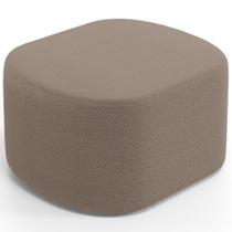 Puff Decorativo Orgânico Para Living Quarto 70cm Doha W01 Bouclê Bege - Lyam Decor