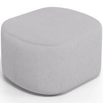 Puff Decorativo Orgânico para Living Quarto 70cm Doha W01 Linho Cinza - Lyam Decor