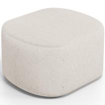 Puff Decorativo Orgânico Para Living Quarto 70cm Doha W01 Linho Cru - Lyam Decor