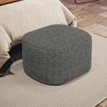 Puff Decorativo Orgânico para Living Quarto 70cm Doha W01 Linho Mescla Chumbo - Lyam Decor Puff Decorativo Orgânico para Living Quarto 70cm Doha W01 Linho Mescla Chumbo - Lyam Decor