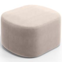 Puff Decorativo Orgânico Para Living Quarto 70cm Doha W01 Suede Bege - Lyam Decor