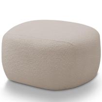 Puff Decorativo Orgânico Para Sala De Estar Living Barolo L06 Bouclê Bege - Lyam Decor