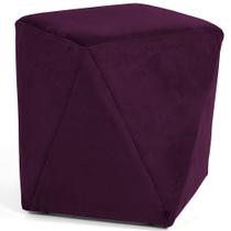Puff Decorativo Para Sala de Estar Ametista D02 Veludo Roxo Grape C-292 - Lyam Decor Puff Decorativo Para Sala de Estar Ametista D02 Veludo Roxo Grape C-292 - Lyam Decor