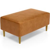 Puff Decorativo Para Sala de Estar Cléo Pés Palito 90 cm W01 material sintético Canela - Lyam Decor Puff Decorativo Para Sala de Estar Cléo Pés Palito 90 cm W01 material sintético Canela - Lyam Decor