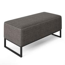 Puff Decorativo Para Sala de Estar Cléo W01 Base de Ferro 90 cm Linho Cinza Escuro - Lyam Decor Puff Decorativo Para Sala de Estar Cléo W01 Base de Ferro 90 cm Linho Cinza Escuro - Lyam Decor