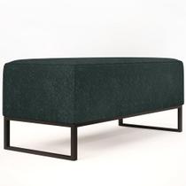 Puff Decorativo Para Sala de Estar Cléo W01 Base de Ferro 90 cm Linho Verde Musgo - Lyam Decor Puff Decorativo Para Sala de Estar Cléo W01 Base de Ferro 90 cm Linho Verde Musgo - Lyam Decor