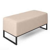 Puff Decorativo Para Sala de Estar Cléo W01 Base de Ferro 90 cm Suede Bege - Lyam Decor