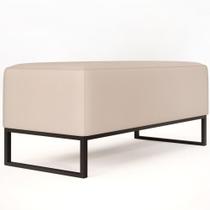 Puff Decorativo Para Sala de Estar Cléo W01 Base de Ferro 90 cm Suede Bege - Lyam Decor Puff Decorativo Para Sala de Estar Cléo W01 Base de Ferro 90 cm Suede Bege - Lyam Decor